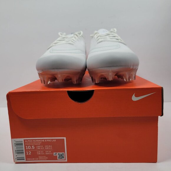 Nike Alpha Huarache 8 Pro Lax Men's White Cleats CW4439-110 US Size 10.5 NWB - Picture 2 of 10